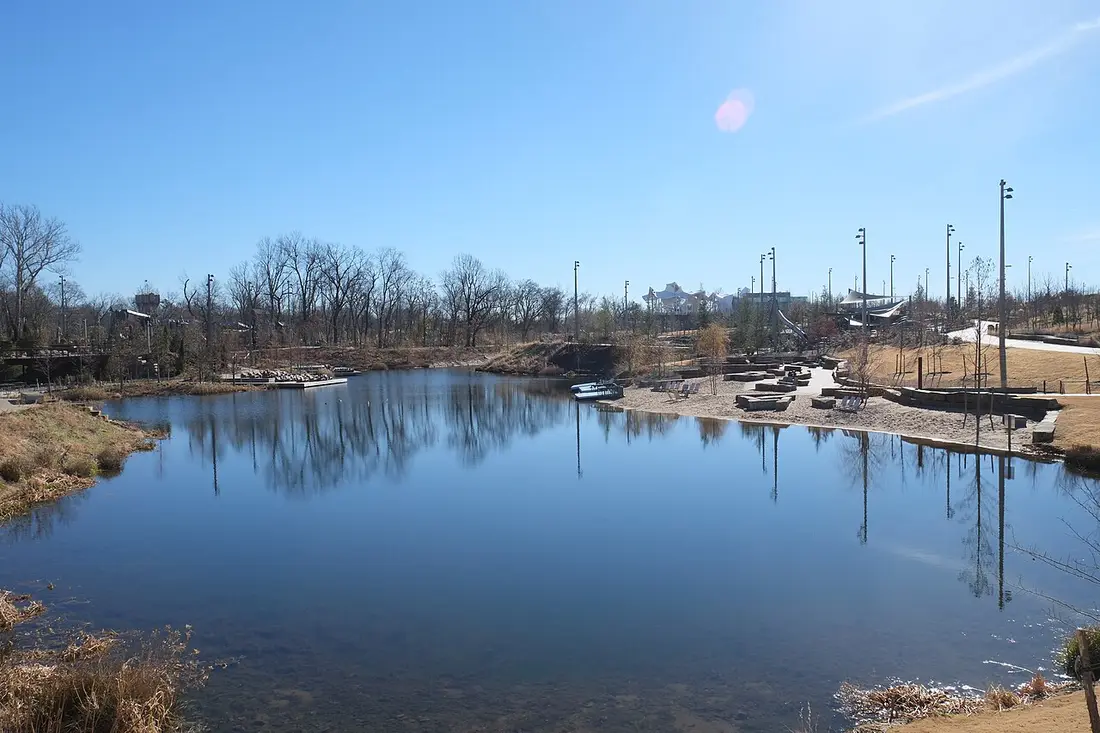 Riverfront parkland in Tulsa